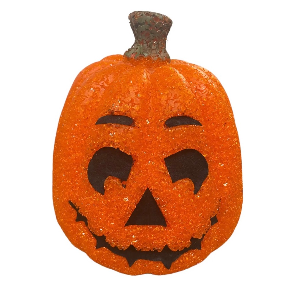 Vintage 1993 Light Up Pumpkin Jack O Lantern Halloween Rubber Mold set of 2 - Picture 5 of 9